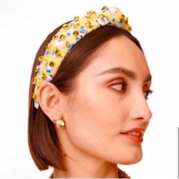 LELE SADOUGHI x LIBERTY LONDON Crystal Embellished NEW Yellow Floral Headband - Picture 6 of 10